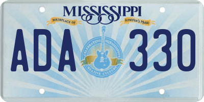 MS license plate ADA330