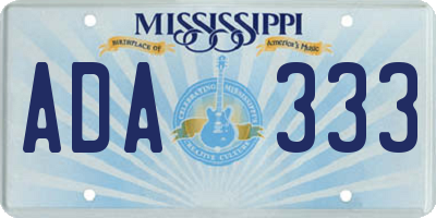 MS license plate ADA333