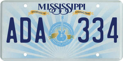 MS license plate ADA334