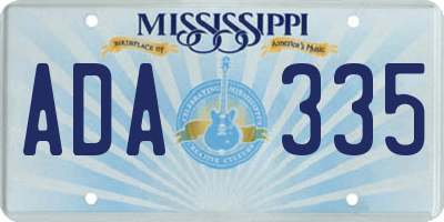 MS license plate ADA335