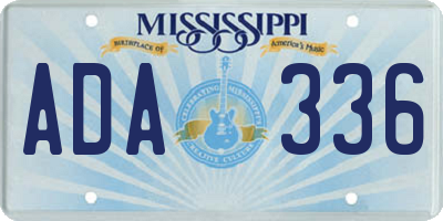 MS license plate ADA336