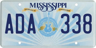MS license plate ADA338