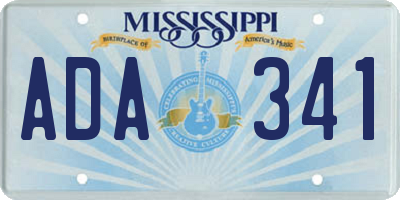 MS license plate ADA341