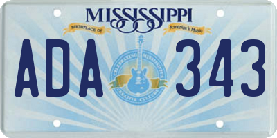 MS license plate ADA343