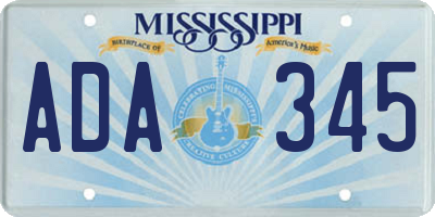 MS license plate ADA345