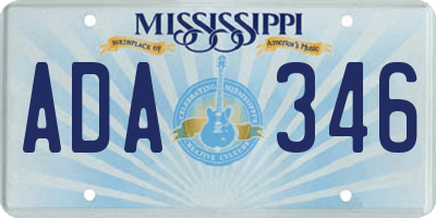 MS license plate ADA346