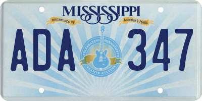 MS license plate ADA347