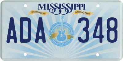 MS license plate ADA348