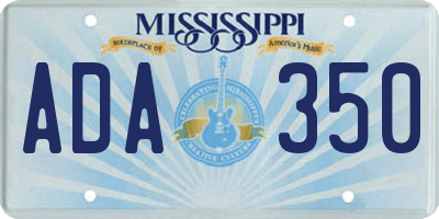 MS license plate ADA350