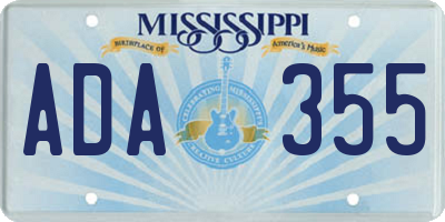 MS license plate ADA355
