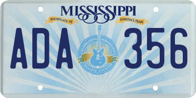 MS license plate ADA356