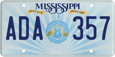 MS license plate ADA357