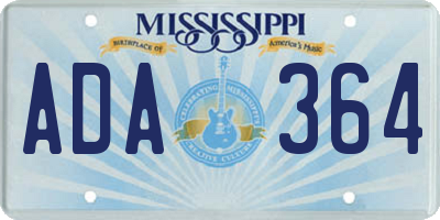 MS license plate ADA364