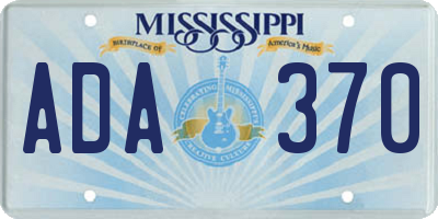 MS license plate ADA370