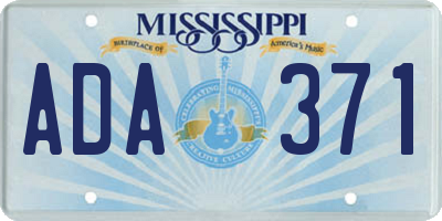 MS license plate ADA371