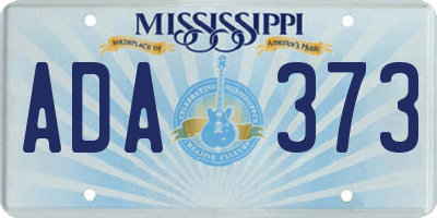 MS license plate ADA373