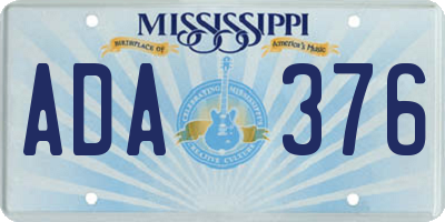 MS license plate ADA376