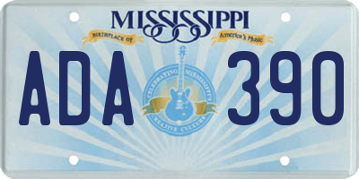 MS license plate ADA390