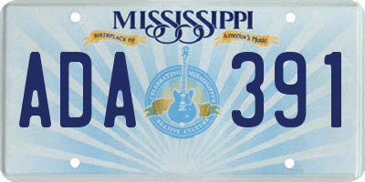 MS license plate ADA391