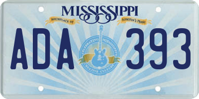 MS license plate ADA393