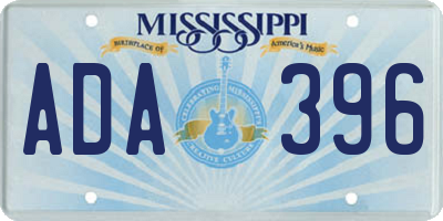 MS license plate ADA396