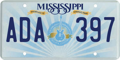 MS license plate ADA397