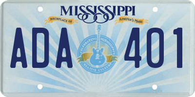 MS license plate ADA401