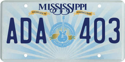 MS license plate ADA403