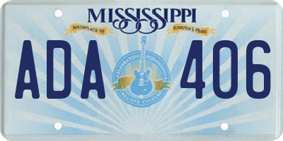 MS license plate ADA406