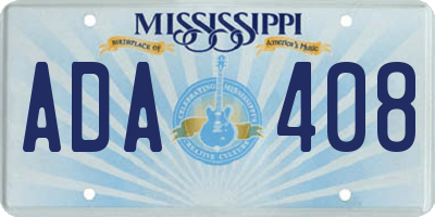 MS license plate ADA408
