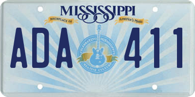 MS license plate ADA411