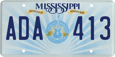 MS license plate ADA413