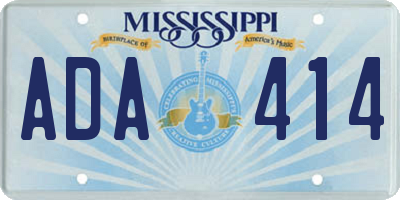 MS license plate ADA414