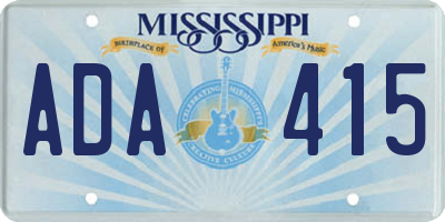 MS license plate ADA415