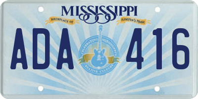 MS license plate ADA416
