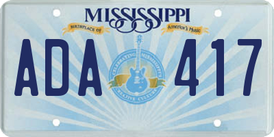 MS license plate ADA417