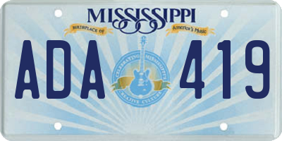 MS license plate ADA419