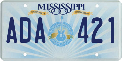 MS license plate ADA421
