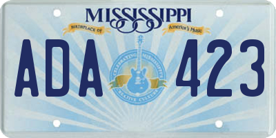 MS license plate ADA423