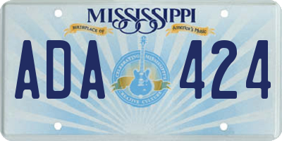 MS license plate ADA424