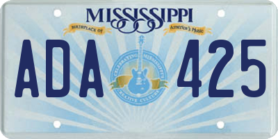 MS license plate ADA425