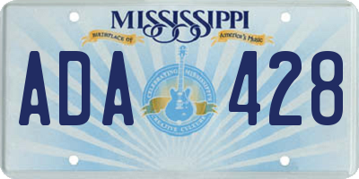 MS license plate ADA428