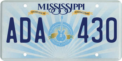 MS license plate ADA430
