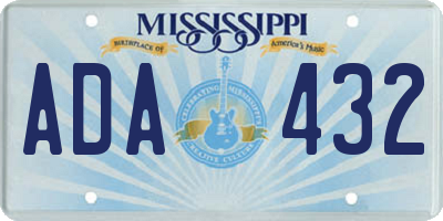 MS license plate ADA432