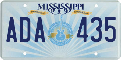 MS license plate ADA435