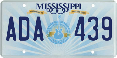 MS license plate ADA439