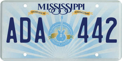 MS license plate ADA442