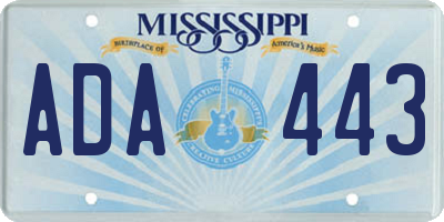 MS license plate ADA443
