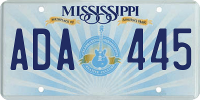 MS license plate ADA445