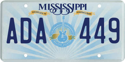 MS license plate ADA449